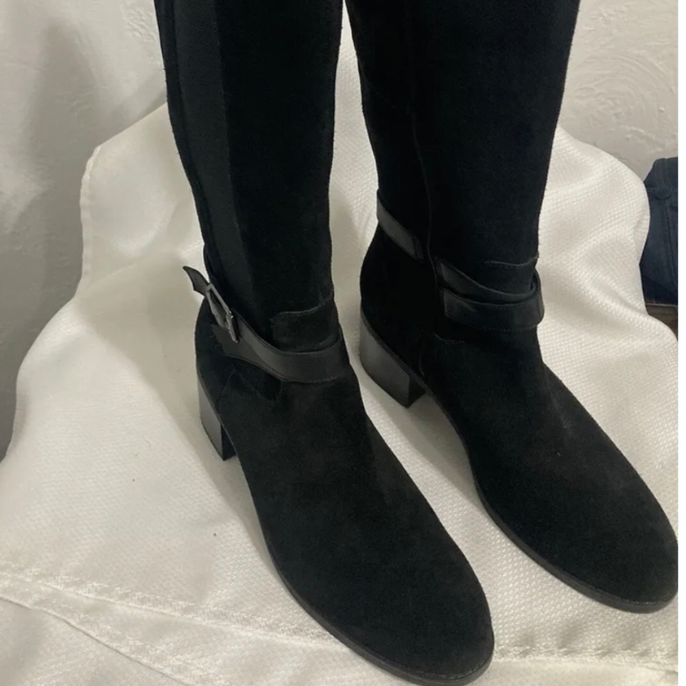 Clarke’s boots-Black Suede- Maye Shine -size 12 womens